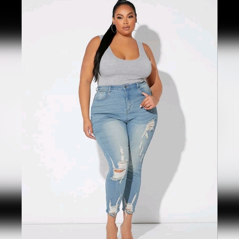 High waisted skinny jeans